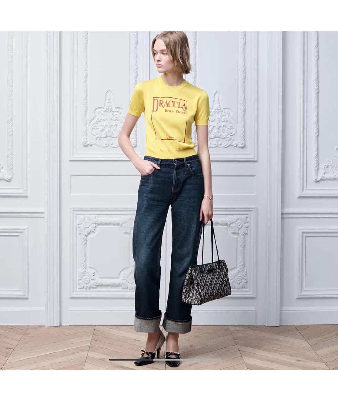 CHRISTIAN DIOR Желтый джемпер / свитер, фото 2