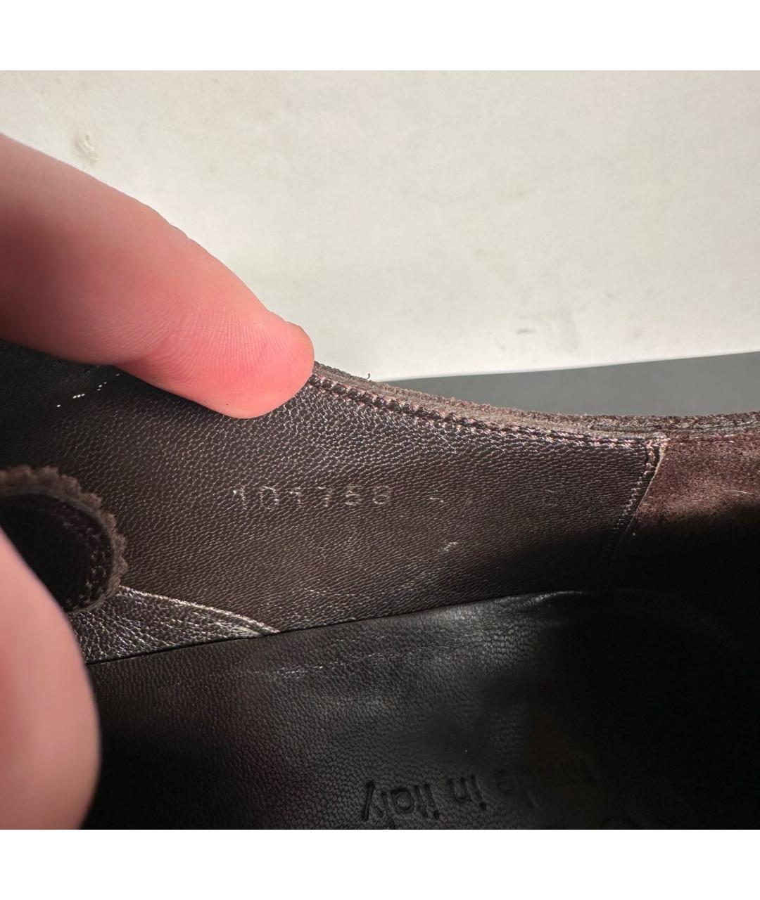 GUCCI Коричневые замшевые низкие ботинки, фото 7