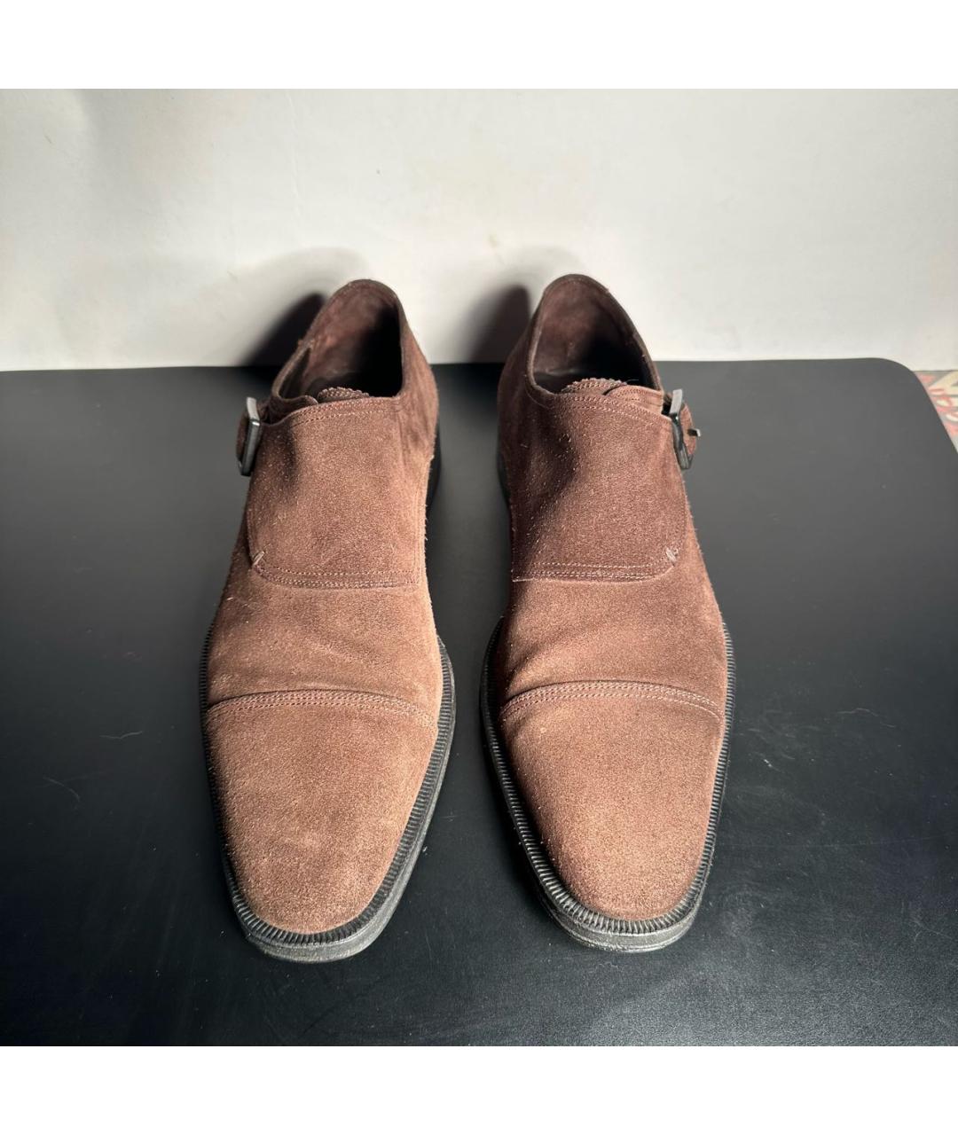 GUCCI Коричневые замшевые низкие ботинки, фото 2