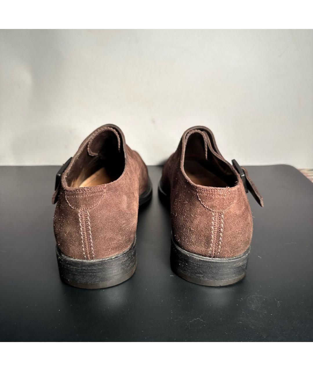 GUCCI Коричневые замшевые низкие ботинки, фото 3