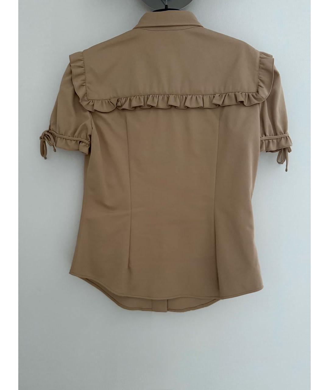 MIU MIU Бежевая хлопковая рубашка, фото 2