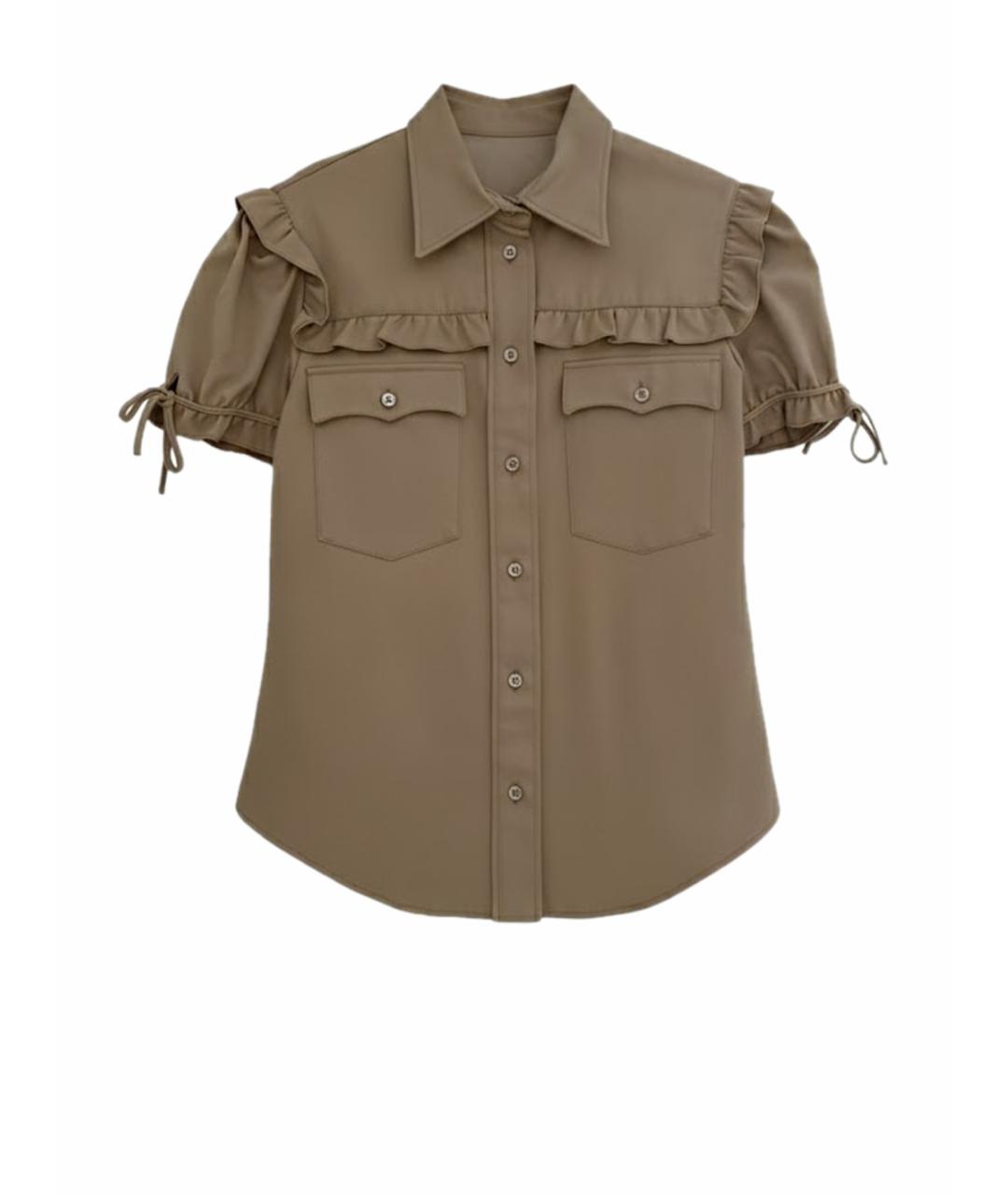 MIU MIU Бежевая хлопковая рубашка, фото 1