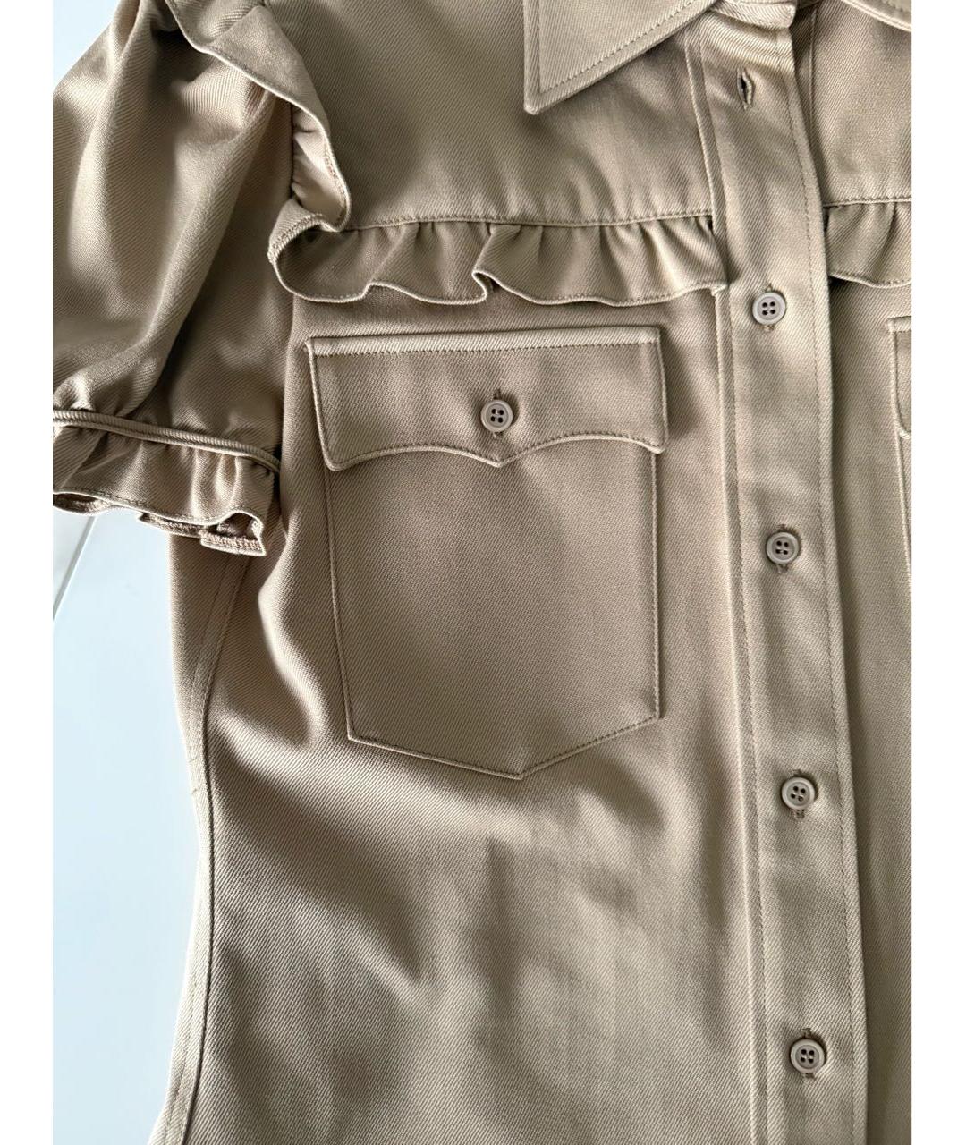 MIU MIU Бежевая хлопковая рубашка, фото 7