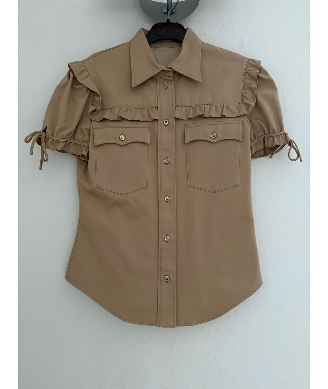 MIU MIU Бежевая хлопковая рубашка, фото 9