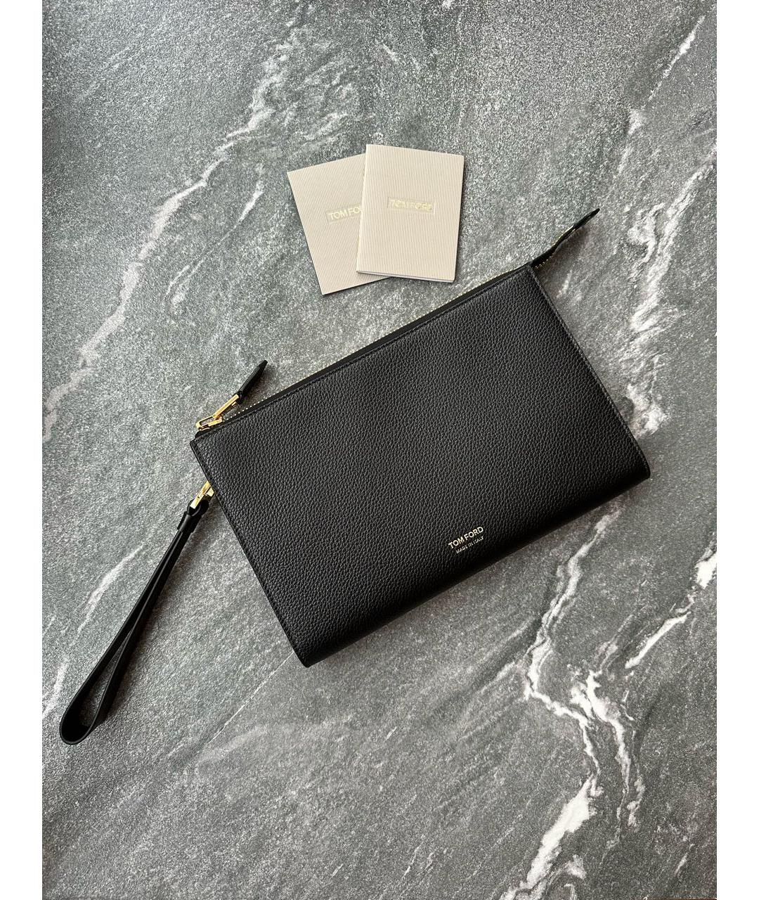 TOM FORD Черная кожаная барсетка, фото 6