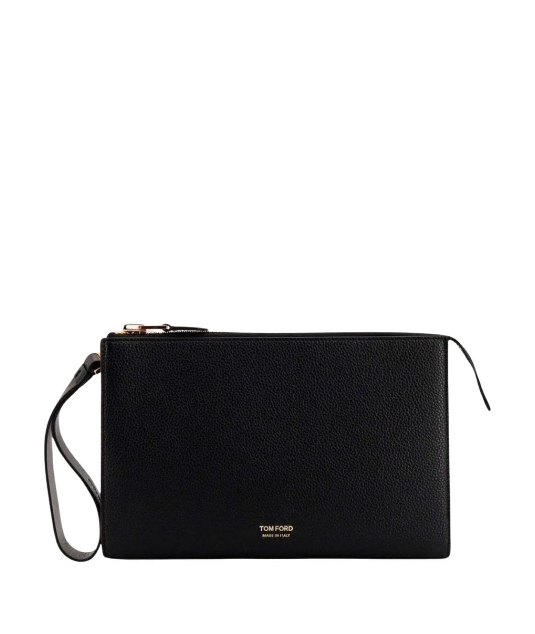 TOM FORD Черная кожаная барсетка, фото 1