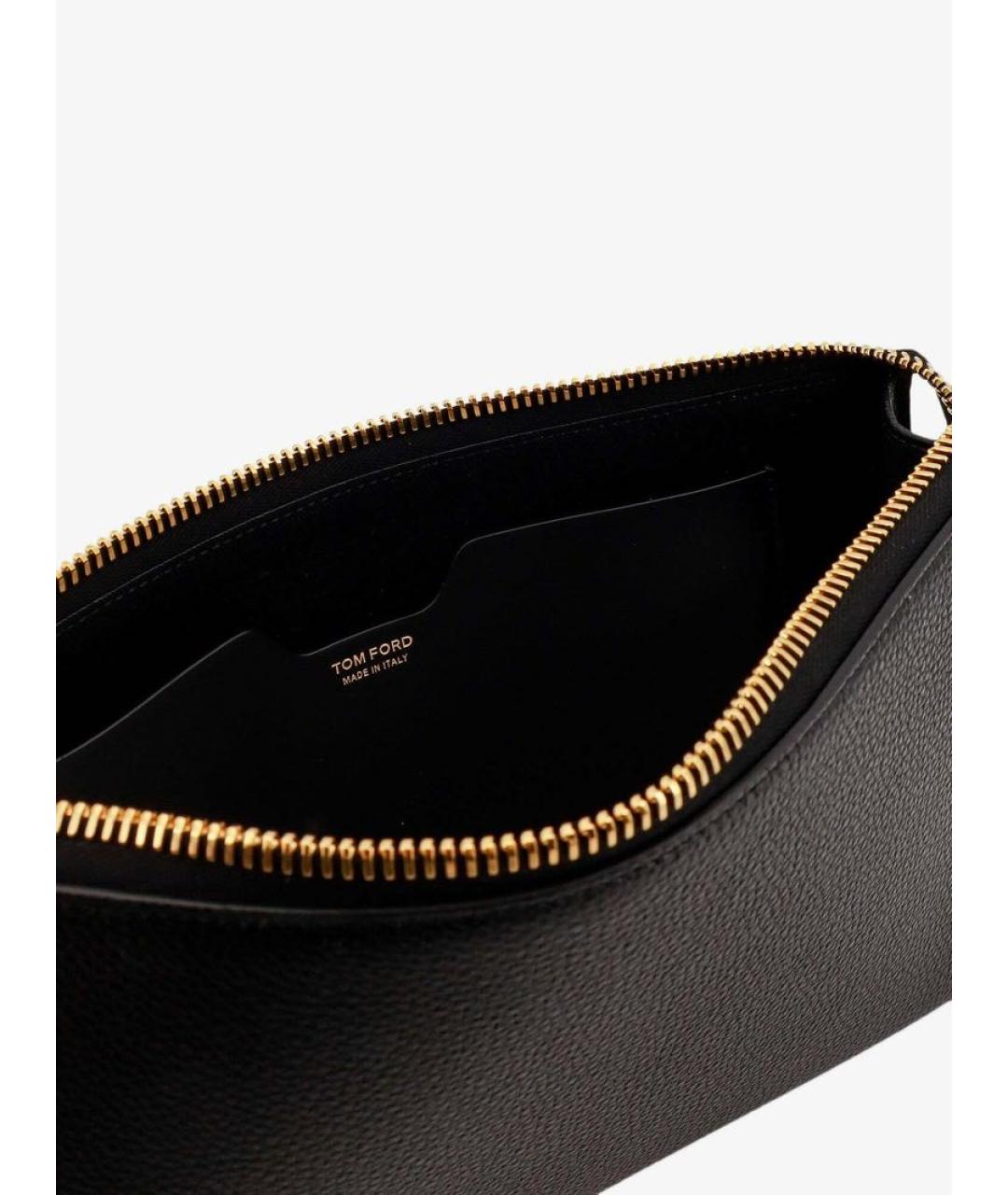 TOM FORD Черная кожаная барсетка, фото 4