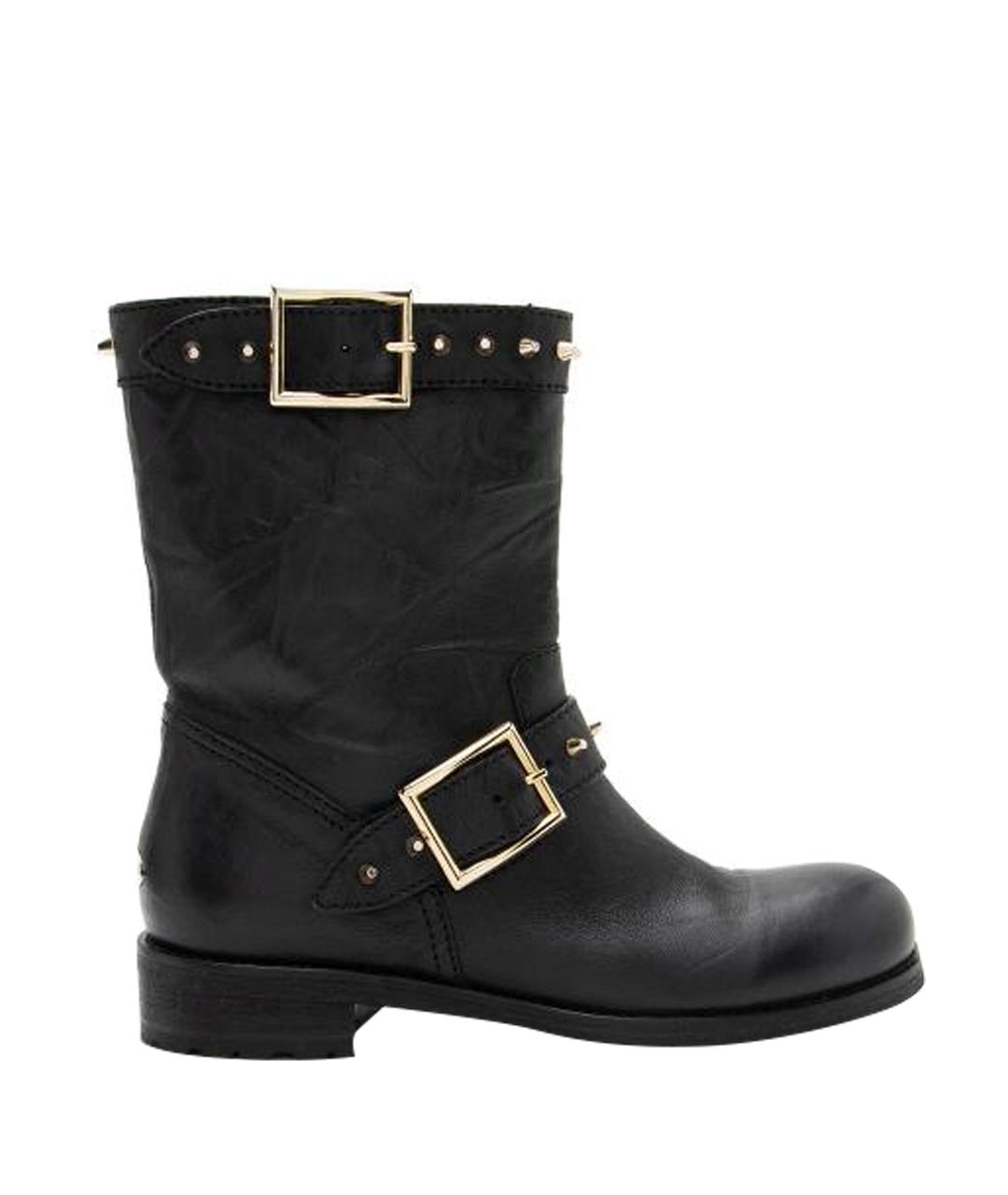 JIMMY CHOO Черные кожаные полусапоги, фото 1