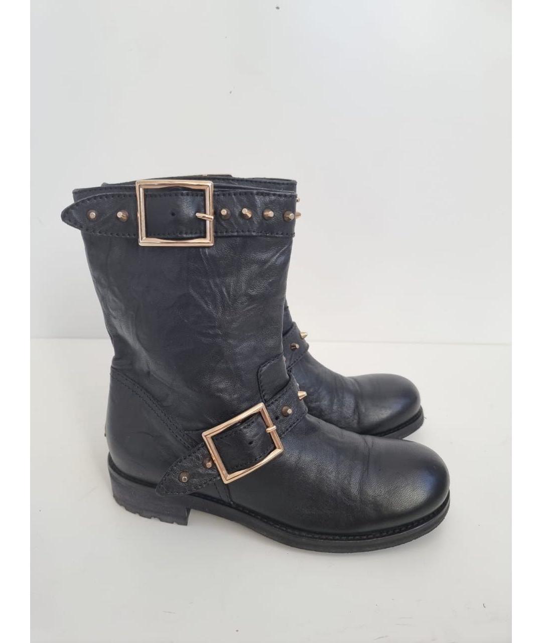 JIMMY CHOO Черные кожаные полусапоги, фото 7