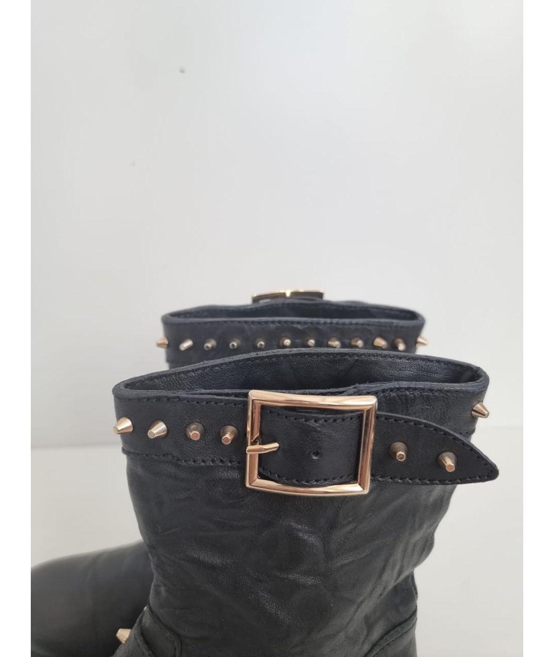 JIMMY CHOO Черные кожаные полусапоги, фото 6