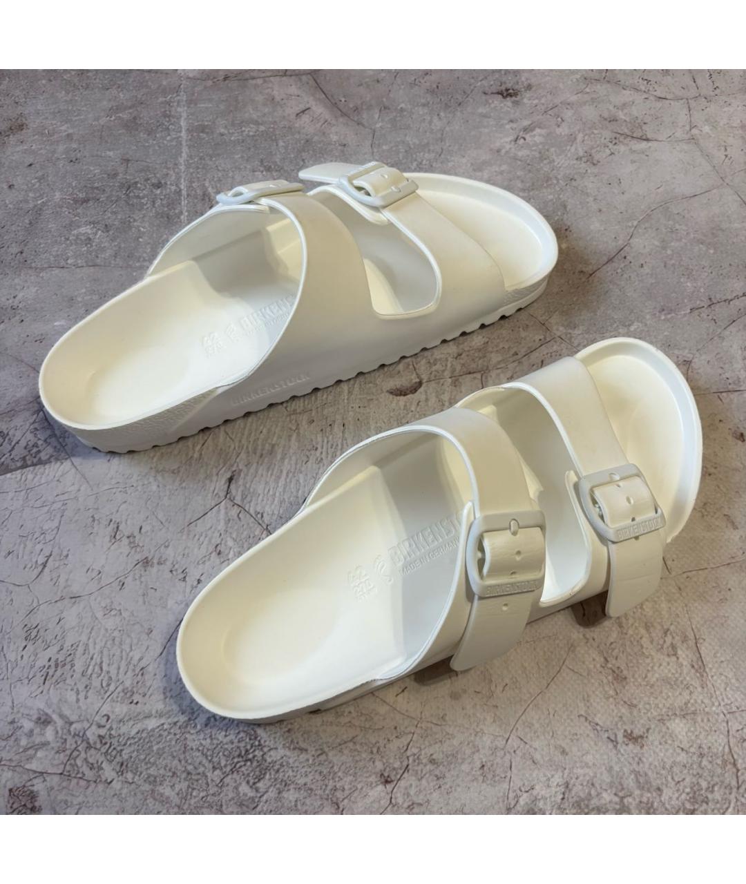 BIRKENSTOCK Белые резиновые шлепанцы, фото 4