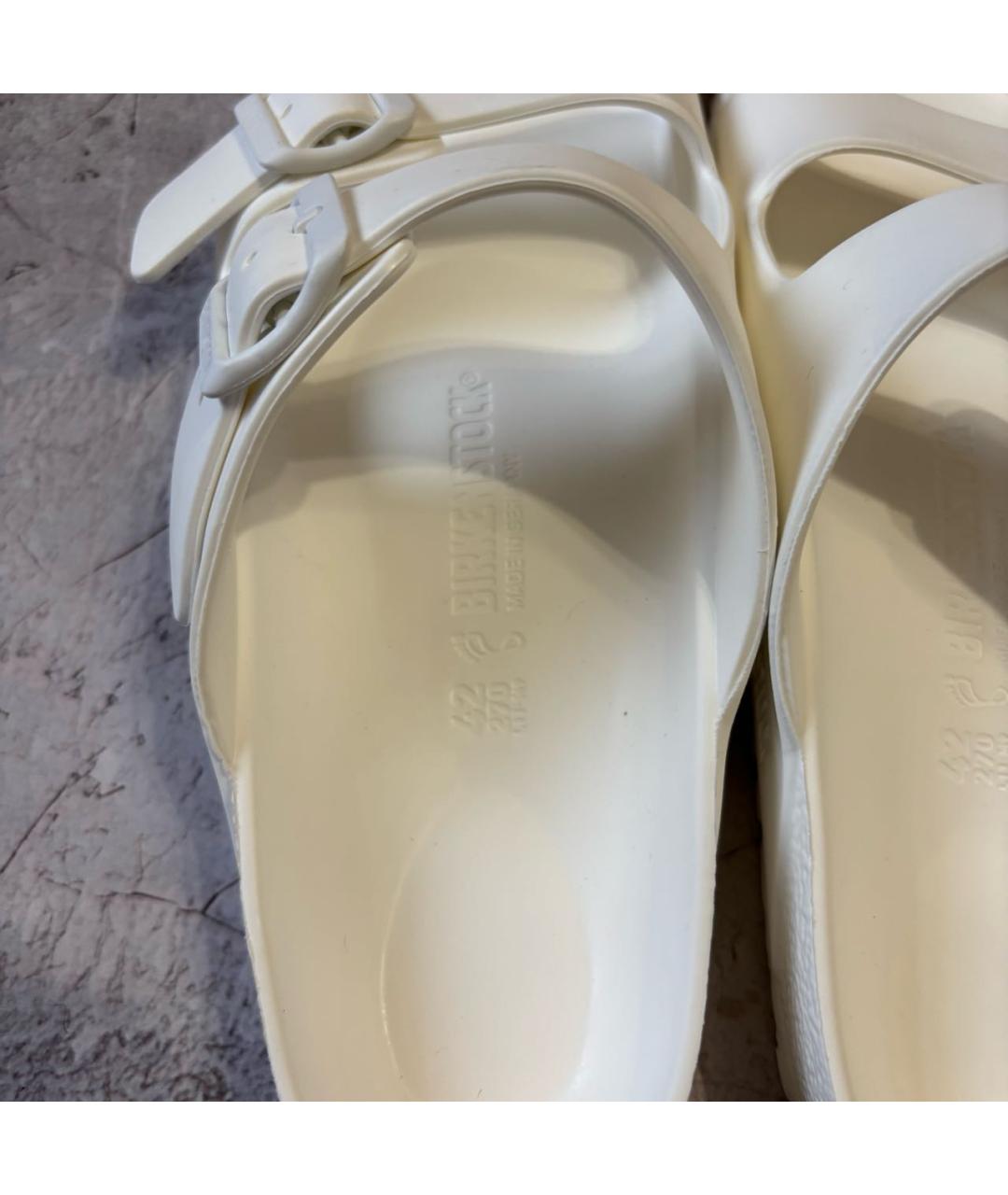 BIRKENSTOCK Белые резиновые шлепанцы, фото 7