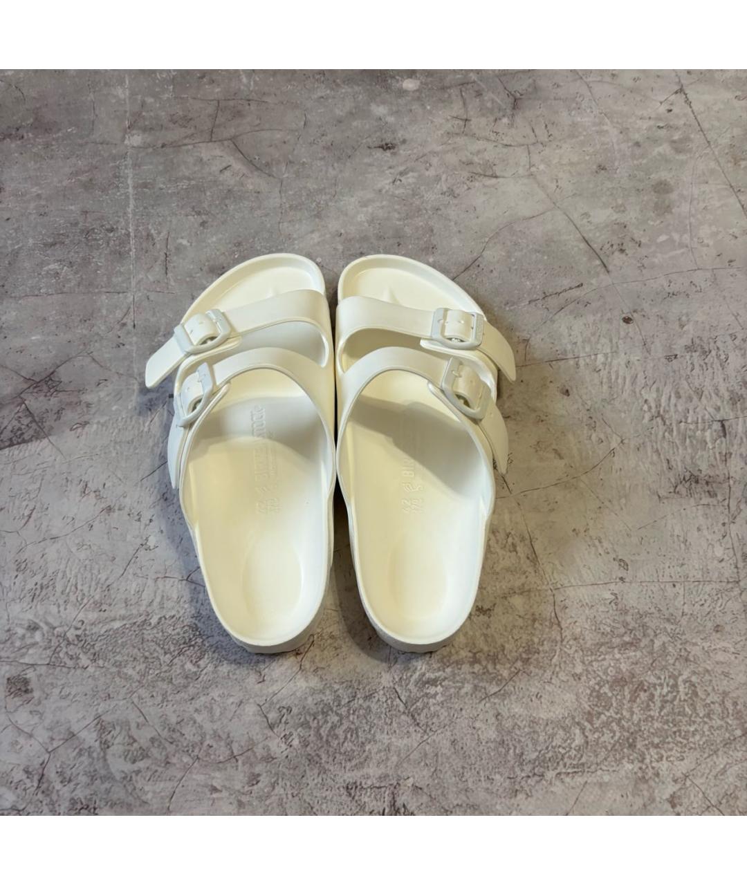BIRKENSTOCK Белые резиновые шлепанцы, фото 8