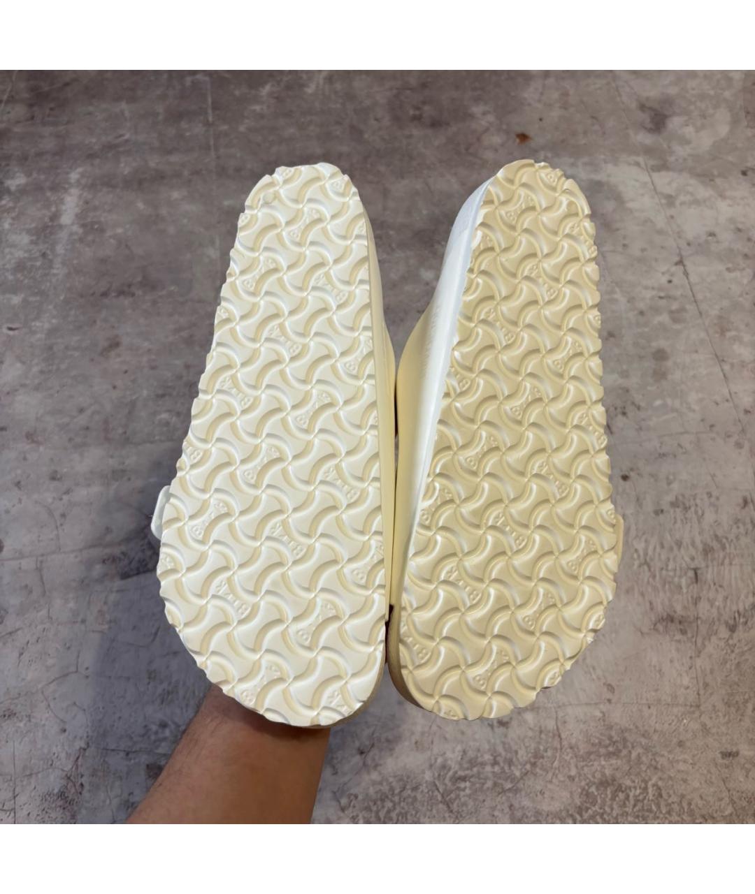 BIRKENSTOCK Белые резиновые шлепанцы, фото 5