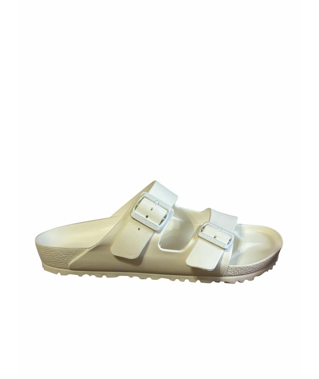 BIRKENSTOCK Белые резиновые шлепанцы, фото 1