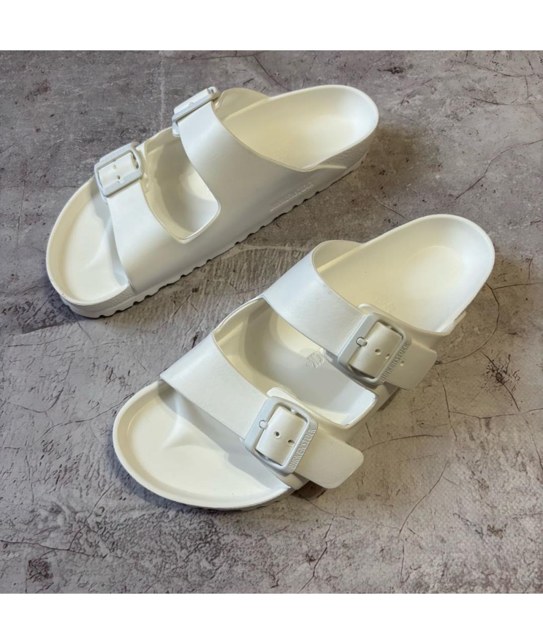 BIRKENSTOCK Белые резиновые шлепанцы, фото 2