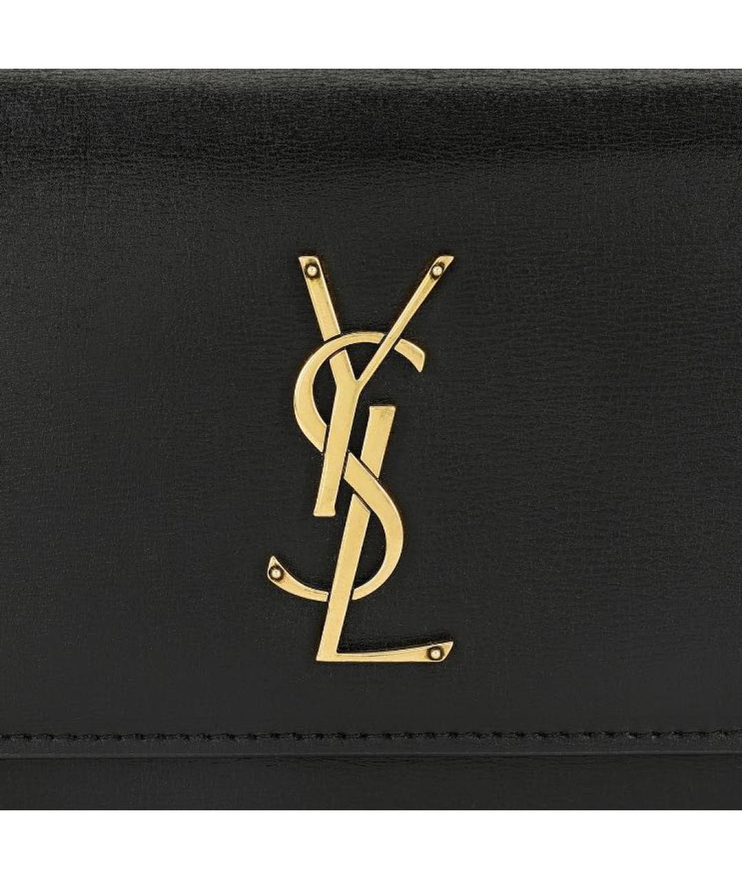 SAINT LAURENT Черная кожаная сумка через плечо, фото 7