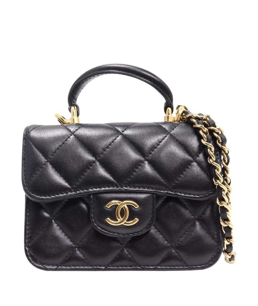 CHANEL Черная кожаная сумка через плечо, фото 1