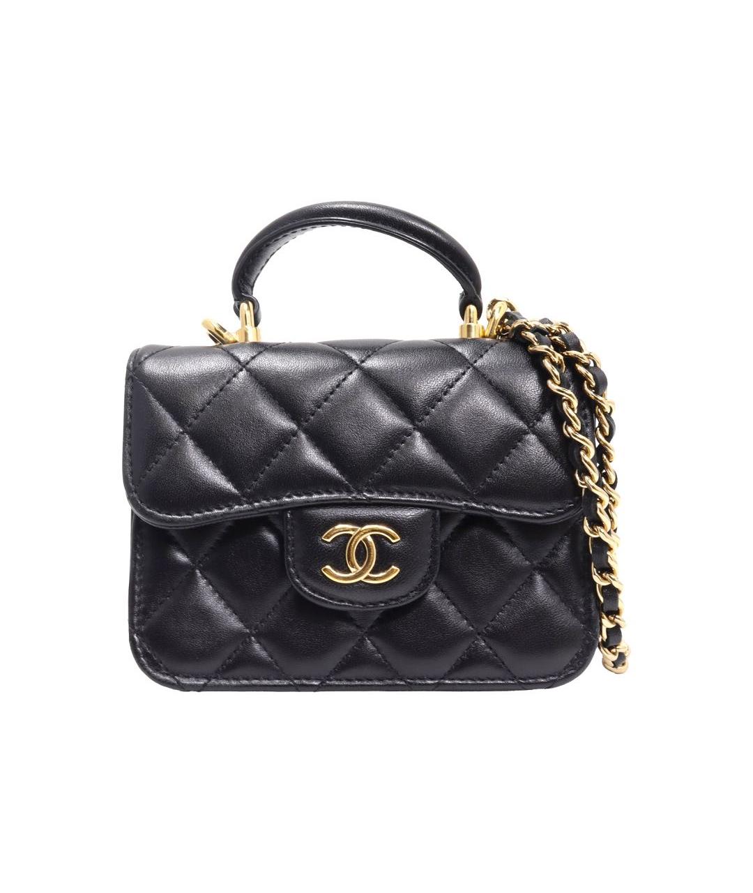 CHANEL Черная кожаная сумка через плечо, фото 8