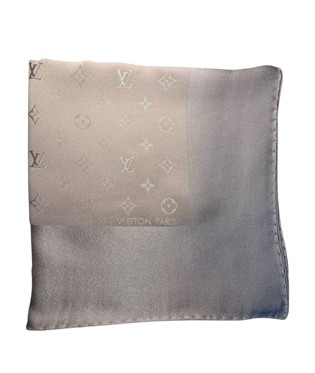 LOUIS VUITTON Бежевый шелковый платок, фото 1
