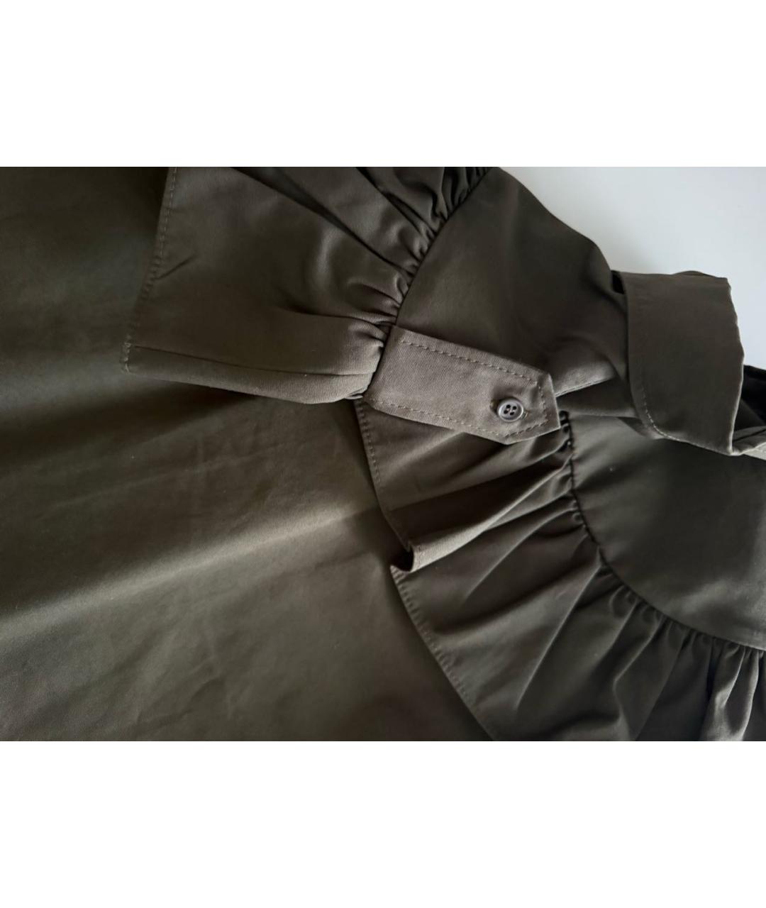 MIU MIU Хаки хлопковая рубашка, фото 6