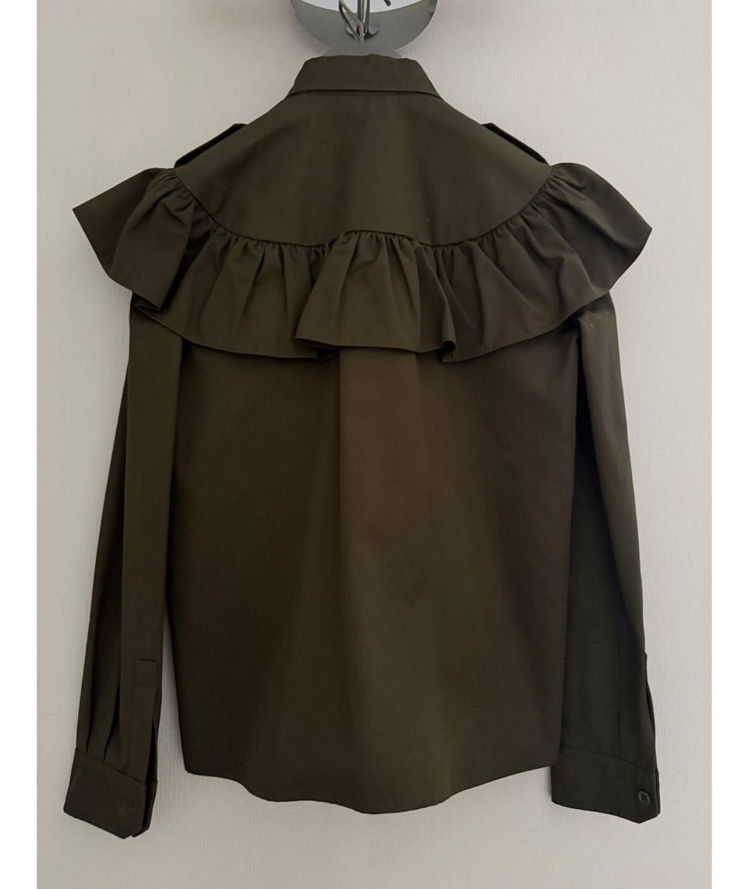 MIU MIU Хаки хлопковая рубашка, фото 2