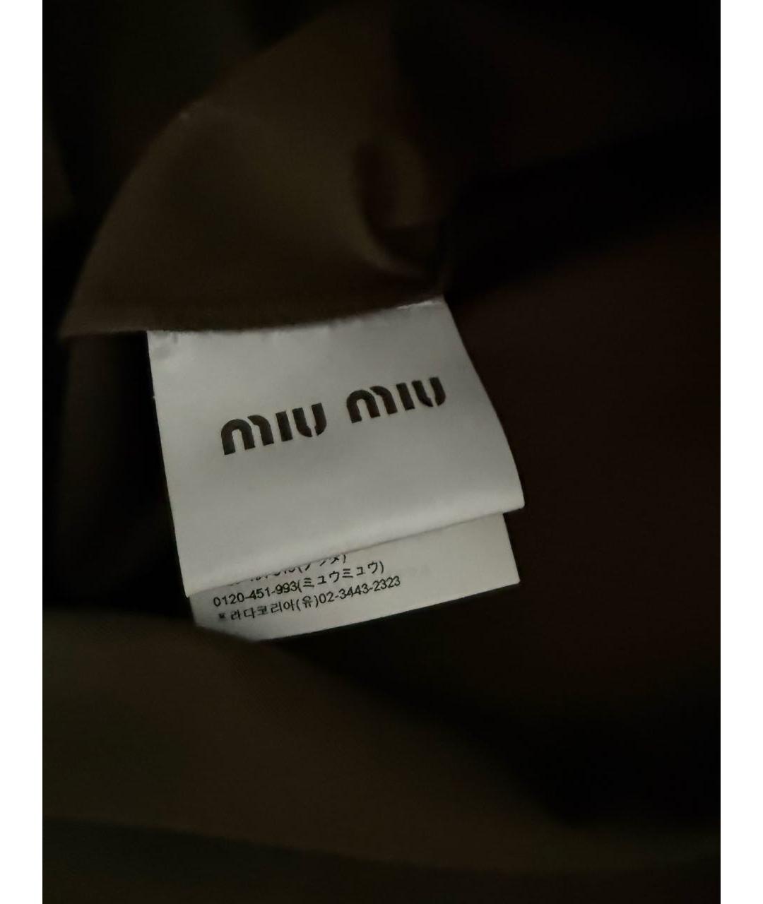 MIU MIU Хаки хлопковая рубашка, фото 5