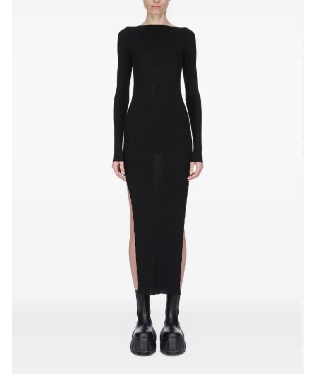 RICK OWENS Черное шерстяное повседневное платье, фото 2