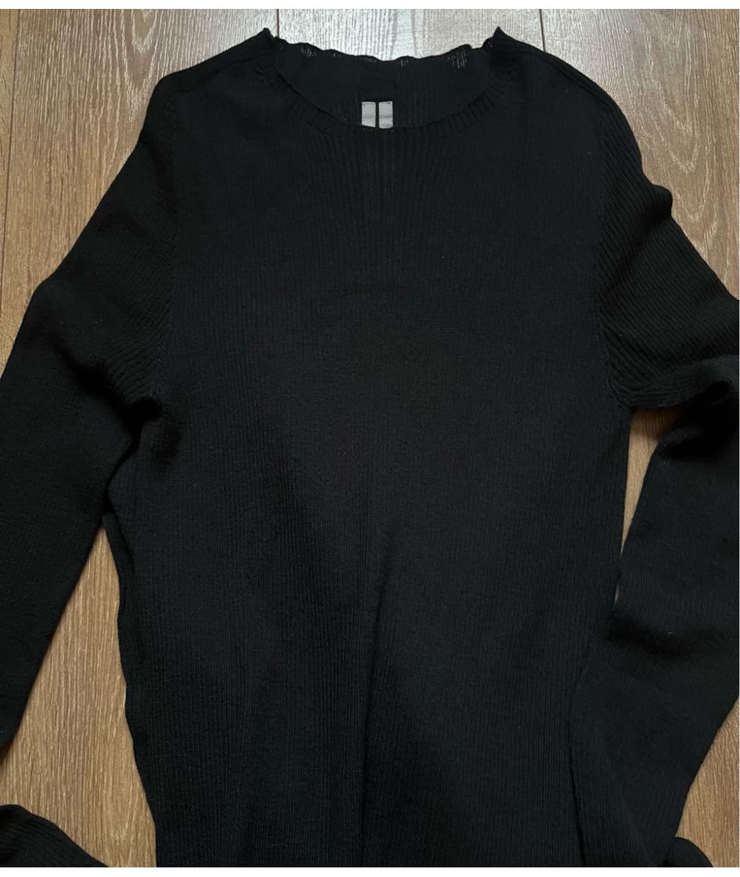 RICK OWENS Черное шерстяное повседневное платье, фото 3