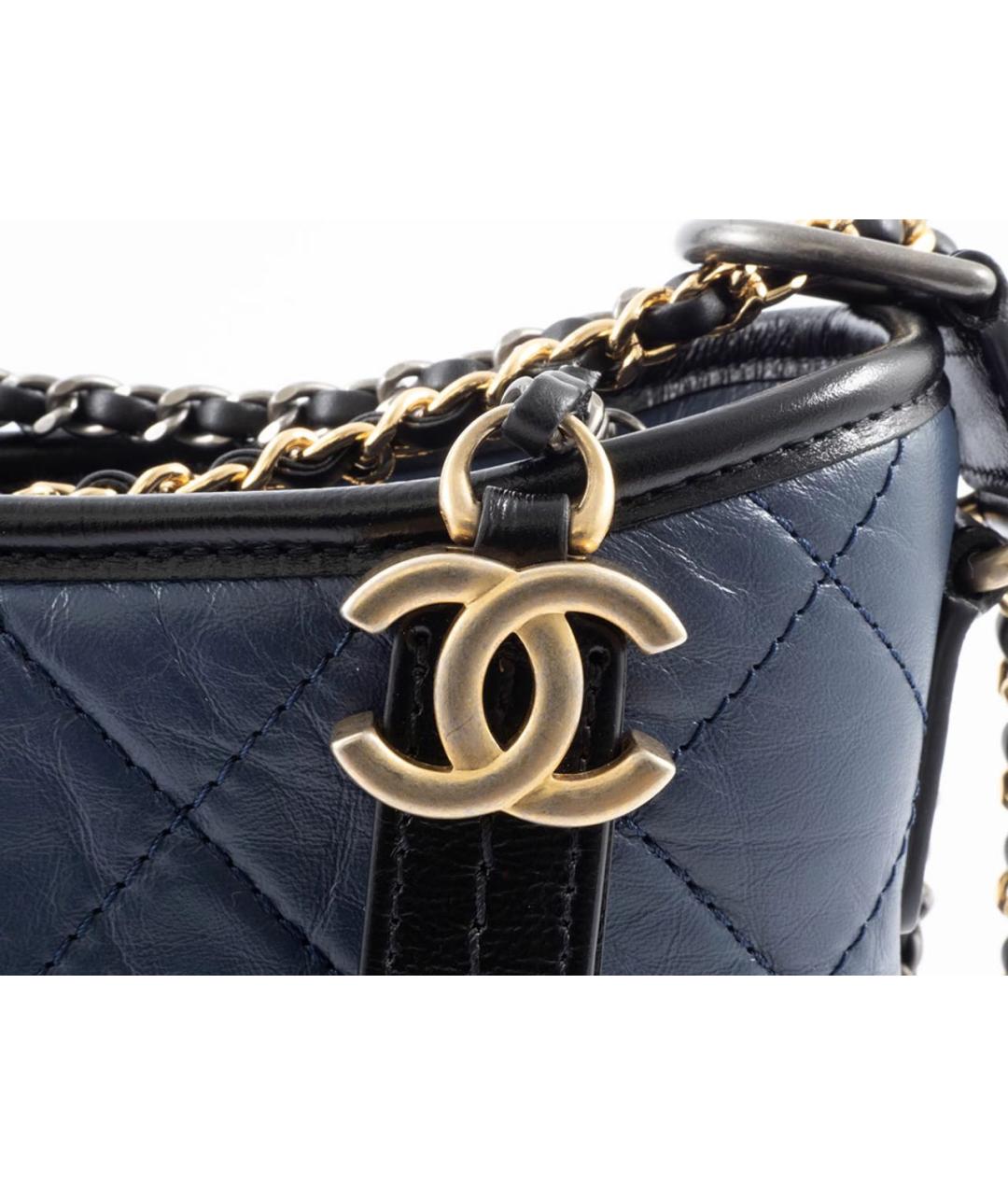CHANEL Синяя кожаная сумка через плечо, фото 6