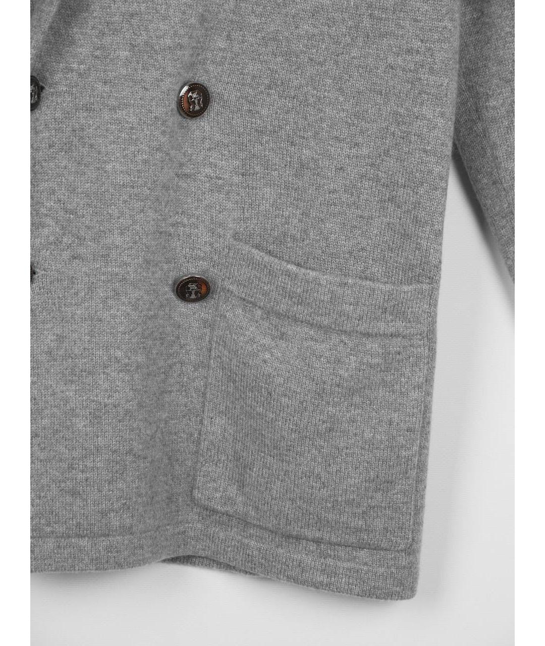 BRUNELLO CUCINELLI Серый кашемировый пиджак, фото 6