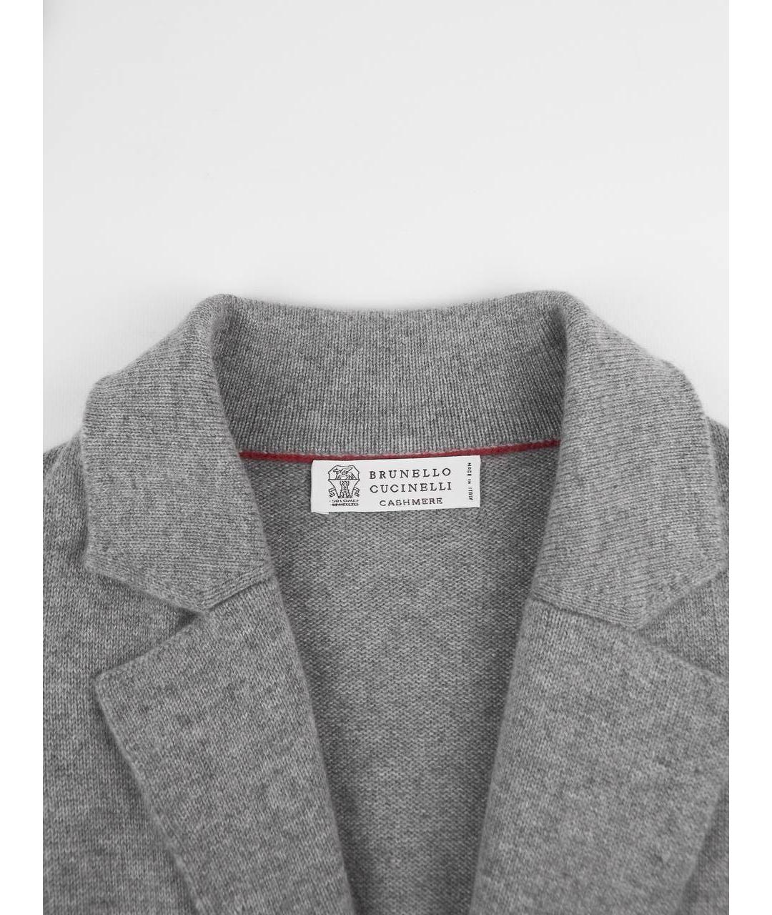 BRUNELLO CUCINELLI Серый кашемировый пиджак, фото 5