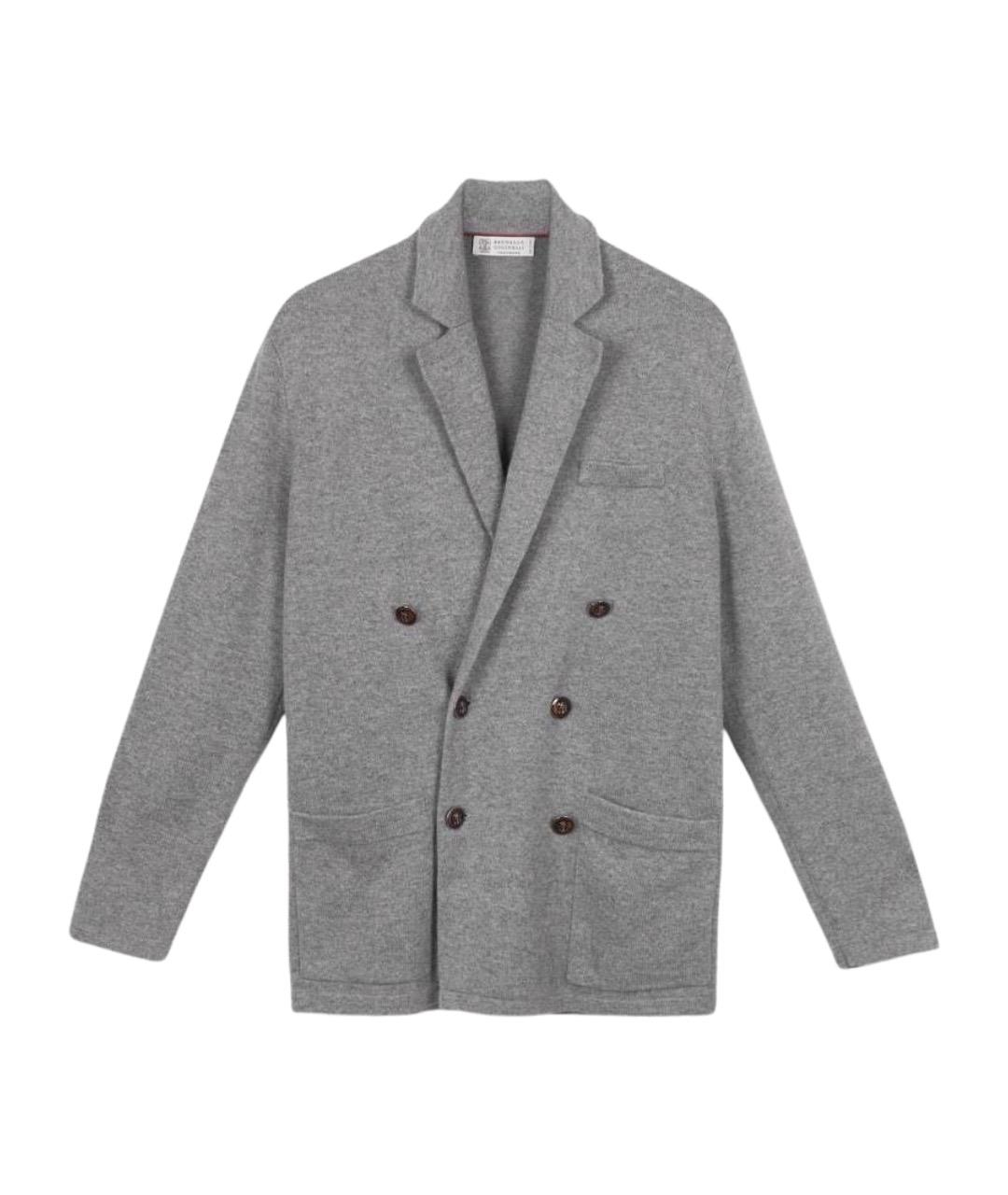 BRUNELLO CUCINELLI Серый кашемировый пиджак, фото 1