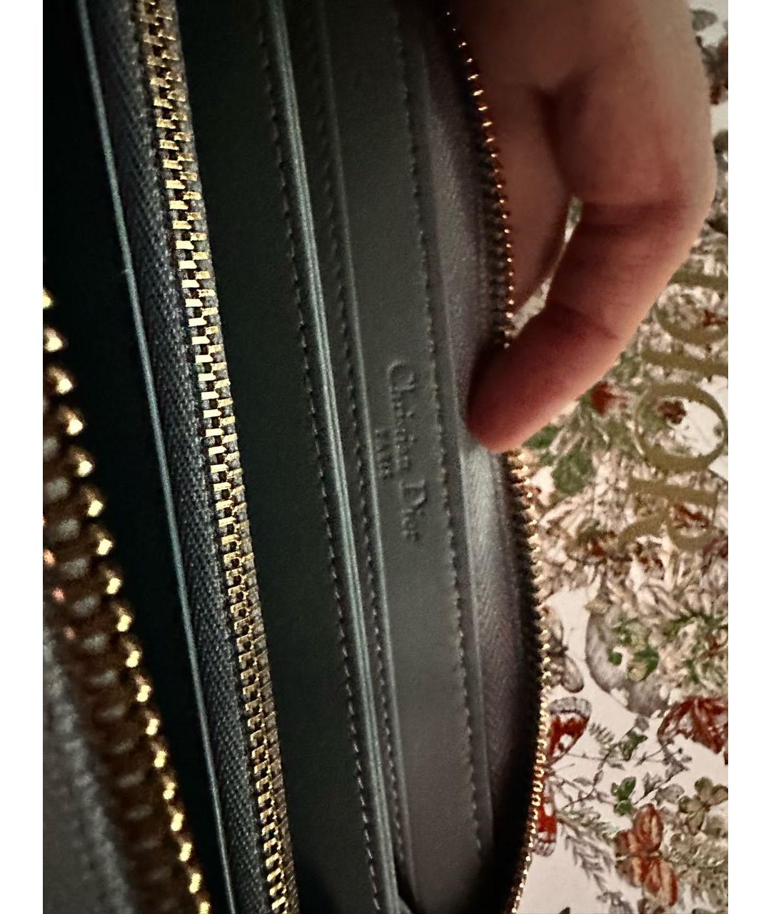 CHRISTIAN DIOR Серый кожаный кошелек, фото 5