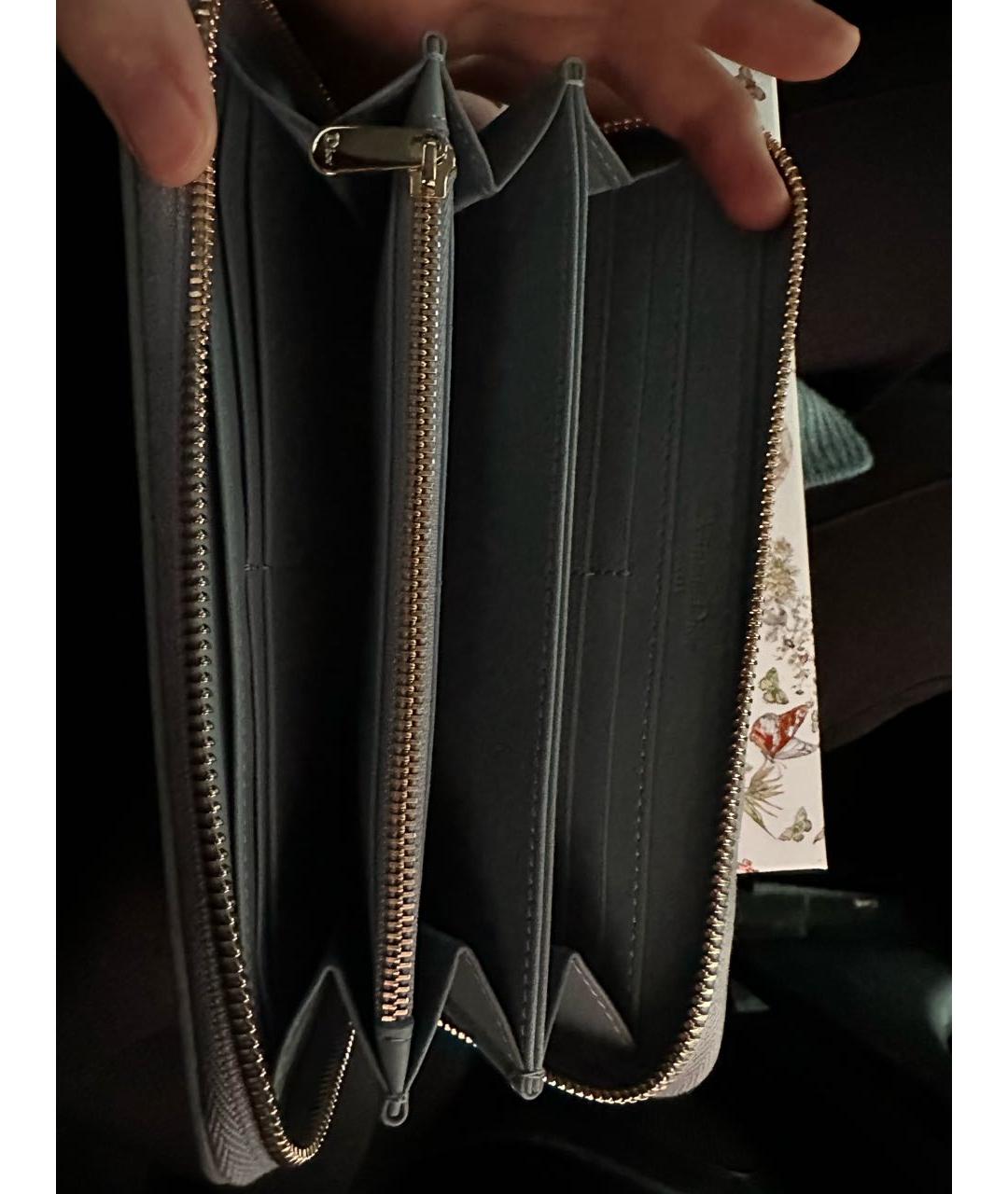 CHRISTIAN DIOR Серый кожаный кошелек, фото 4
