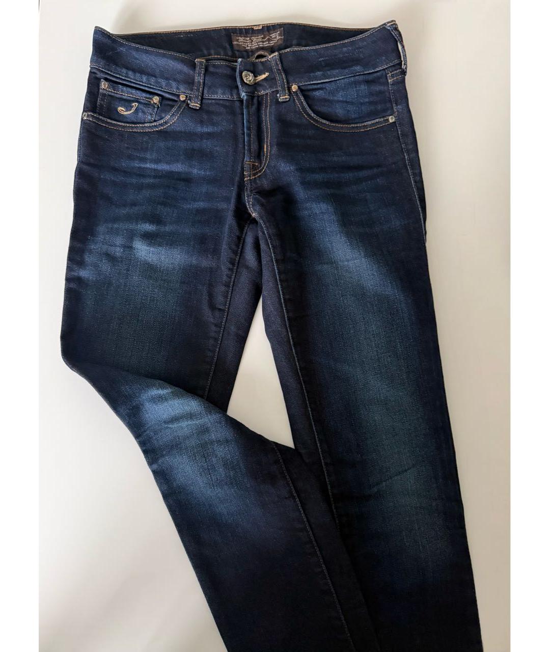 JACOB COHEN Темно-синие хлопко-эластановые прямые джинсы, фото 8