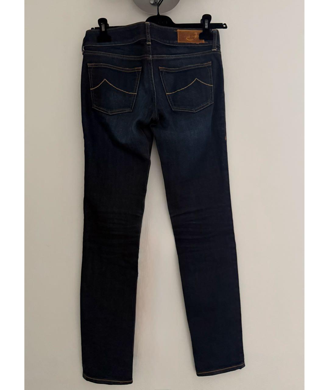 JACOB COHEN Темно-синие хлопко-эластановые прямые джинсы, фото 2