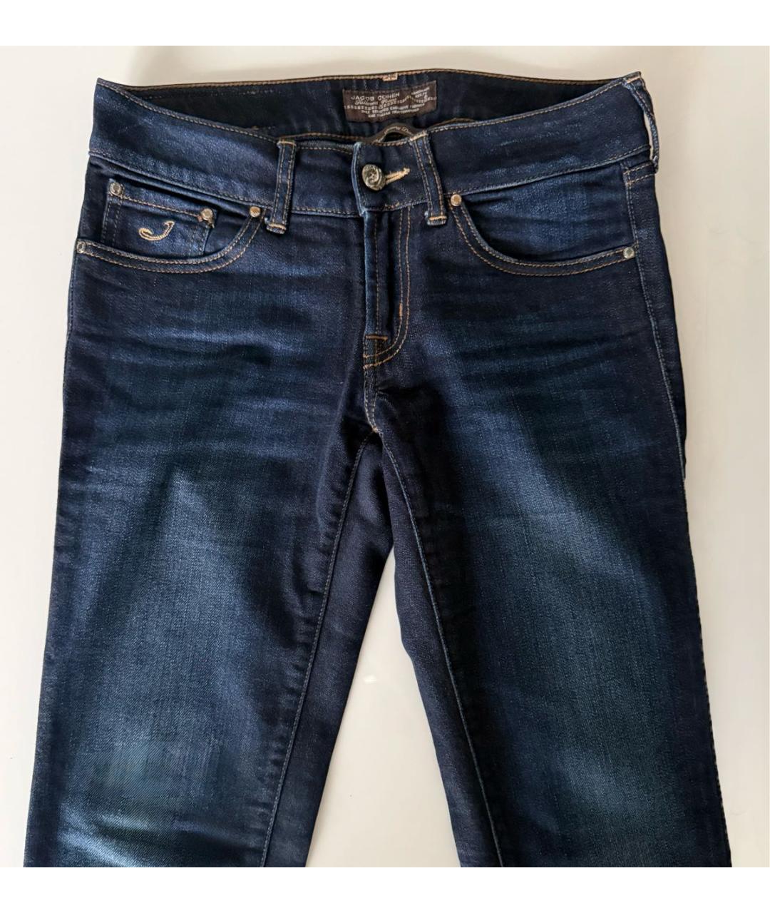 JACOB COHEN Темно-синие хлопко-эластановые прямые джинсы, фото 6