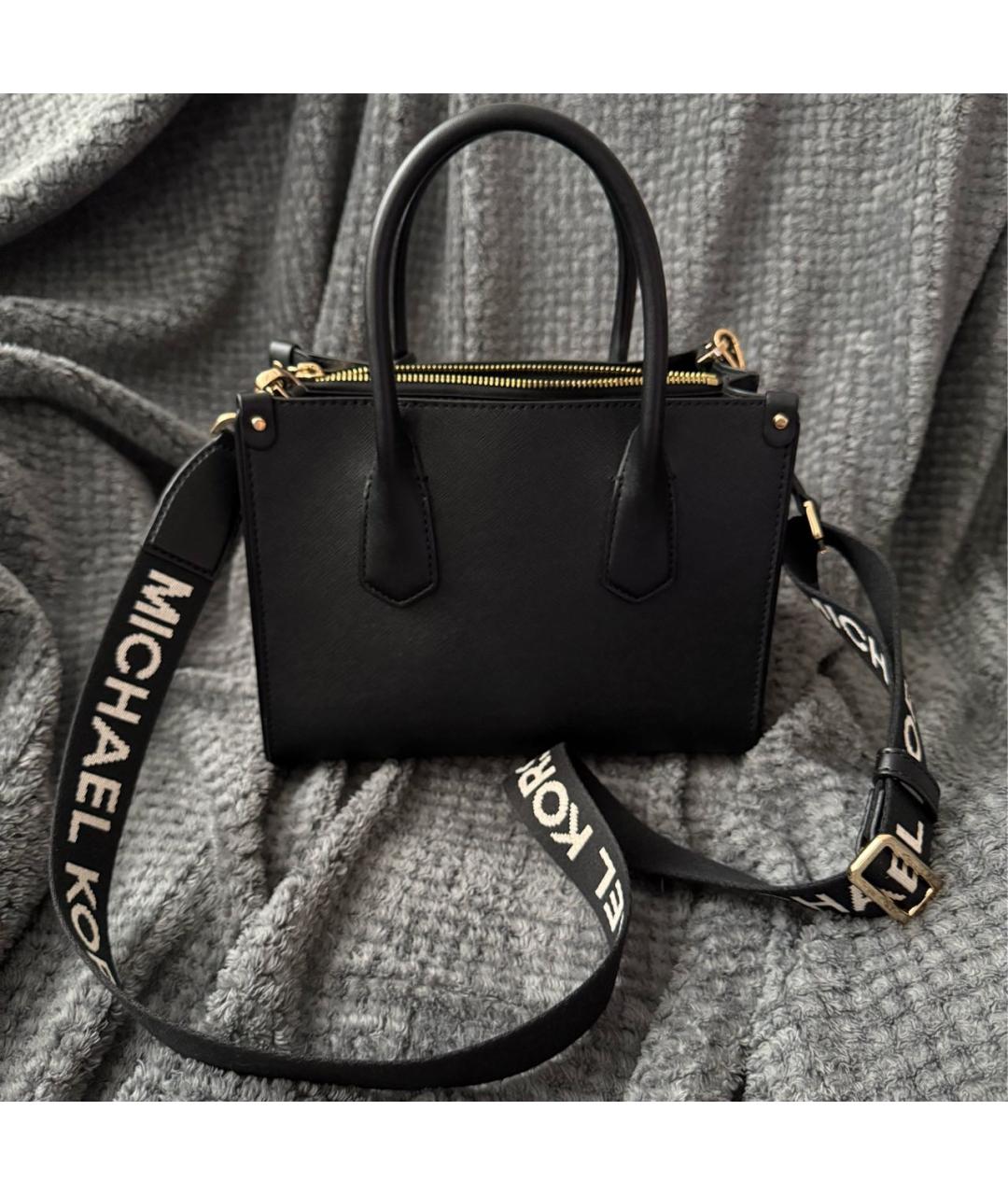 MICHAEL KORS Черная сумка с короткими ручками из искусственной кожи, фото 3