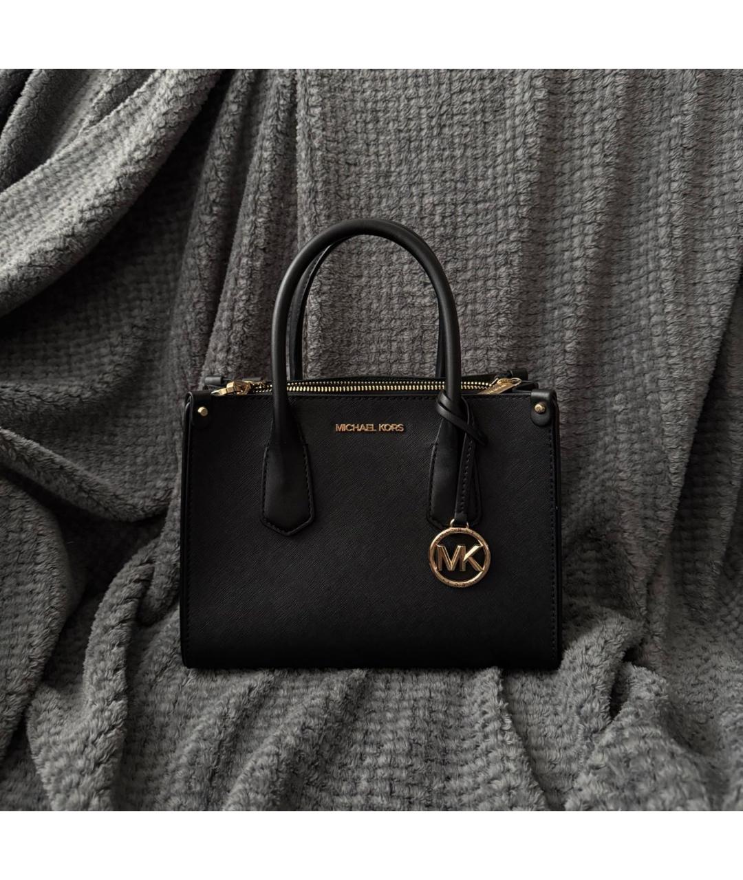 MICHAEL KORS Черная сумка с короткими ручками из искусственной кожи, фото 5