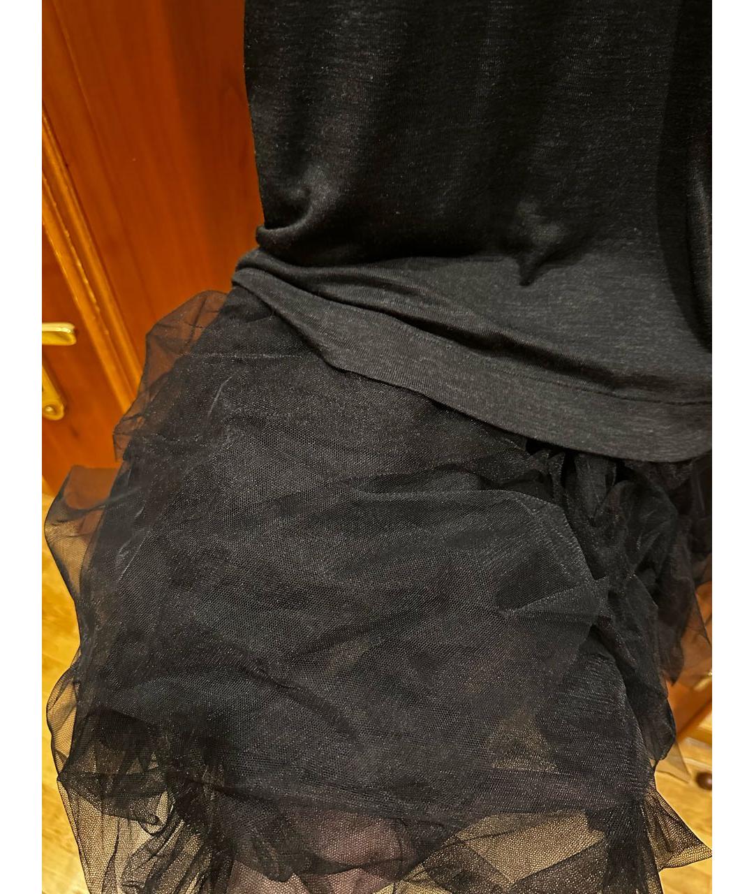 BRUNELLO CUCINELLI Черное ацетатное повседневное платье, фото 4