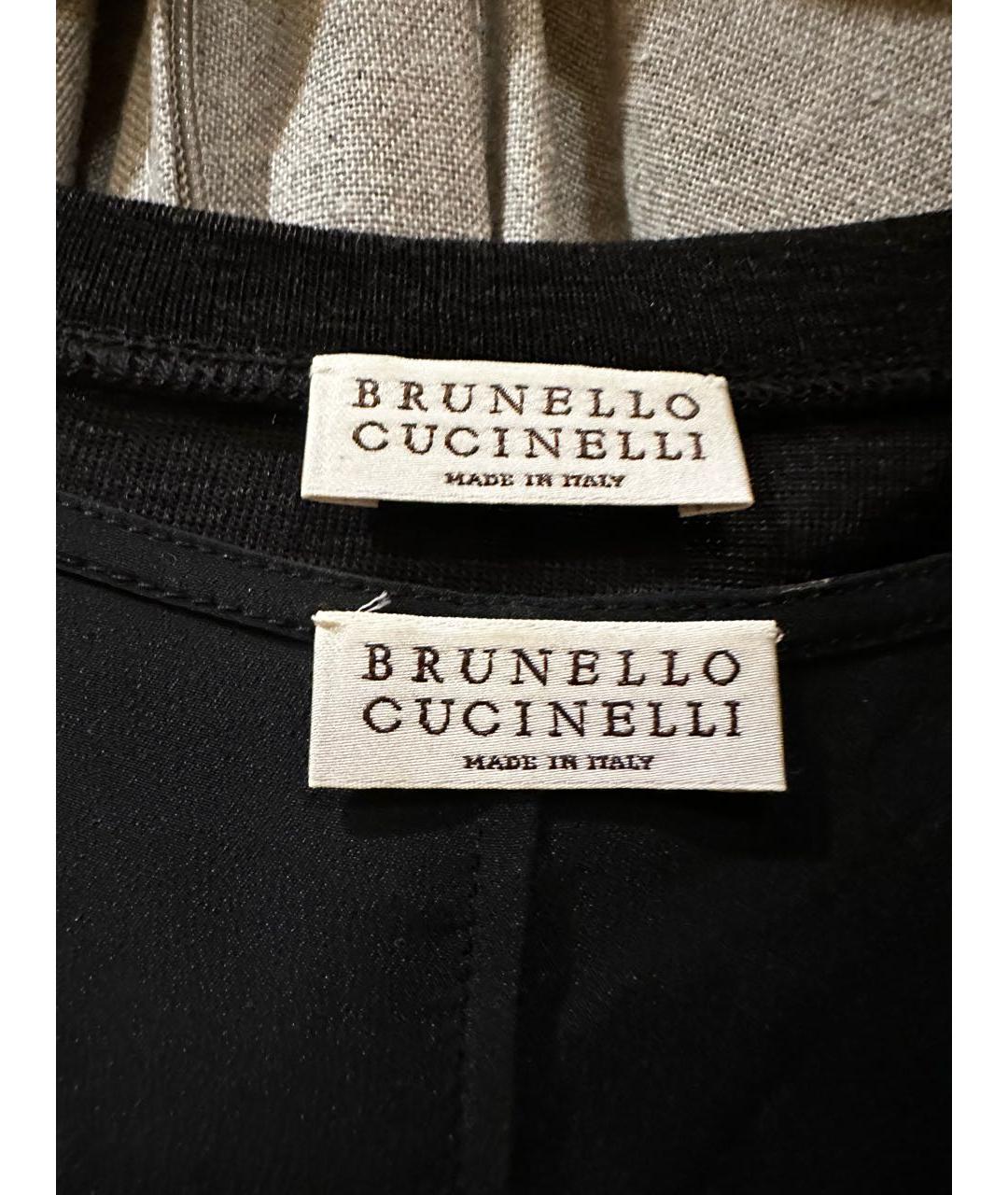 BRUNELLO CUCINELLI Черное ацетатное повседневное платье, фото 3