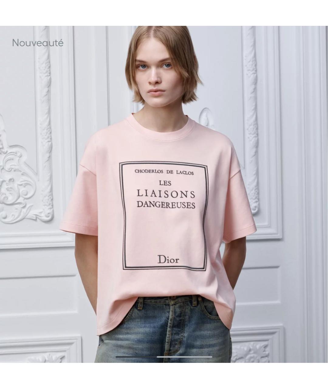 CHRISTIAN DIOR Розовая футболка, фото 2