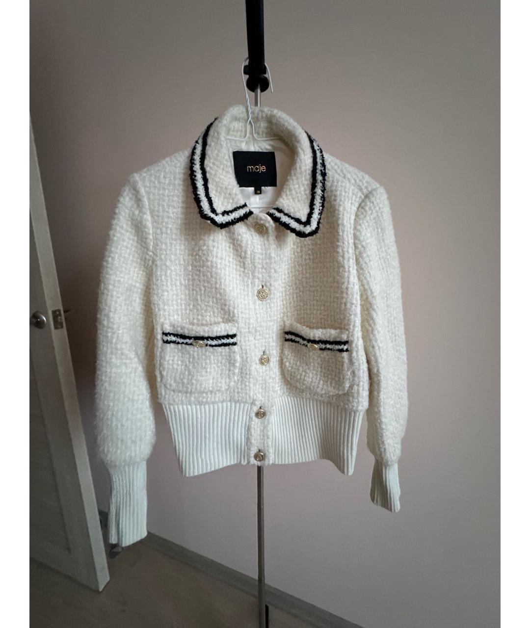 MAJE Белый шерстяной жакет/пиджак, фото 6