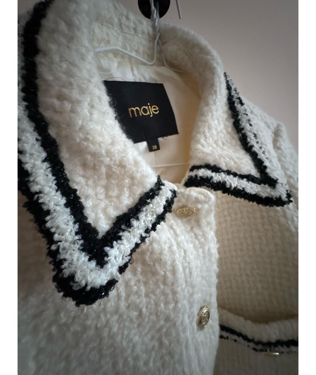 MAJE Белый шерстяной жакет/пиджак, фото 4