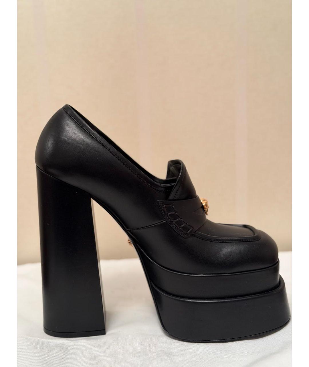 VERSACE Черные кожаные туфли, фото 9