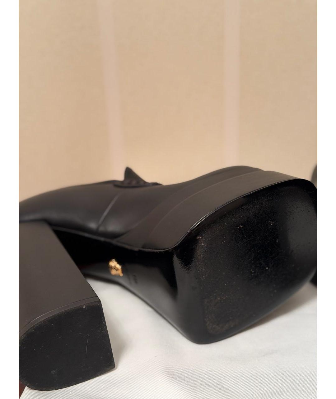 VERSACE Черные кожаные туфли, фото 5