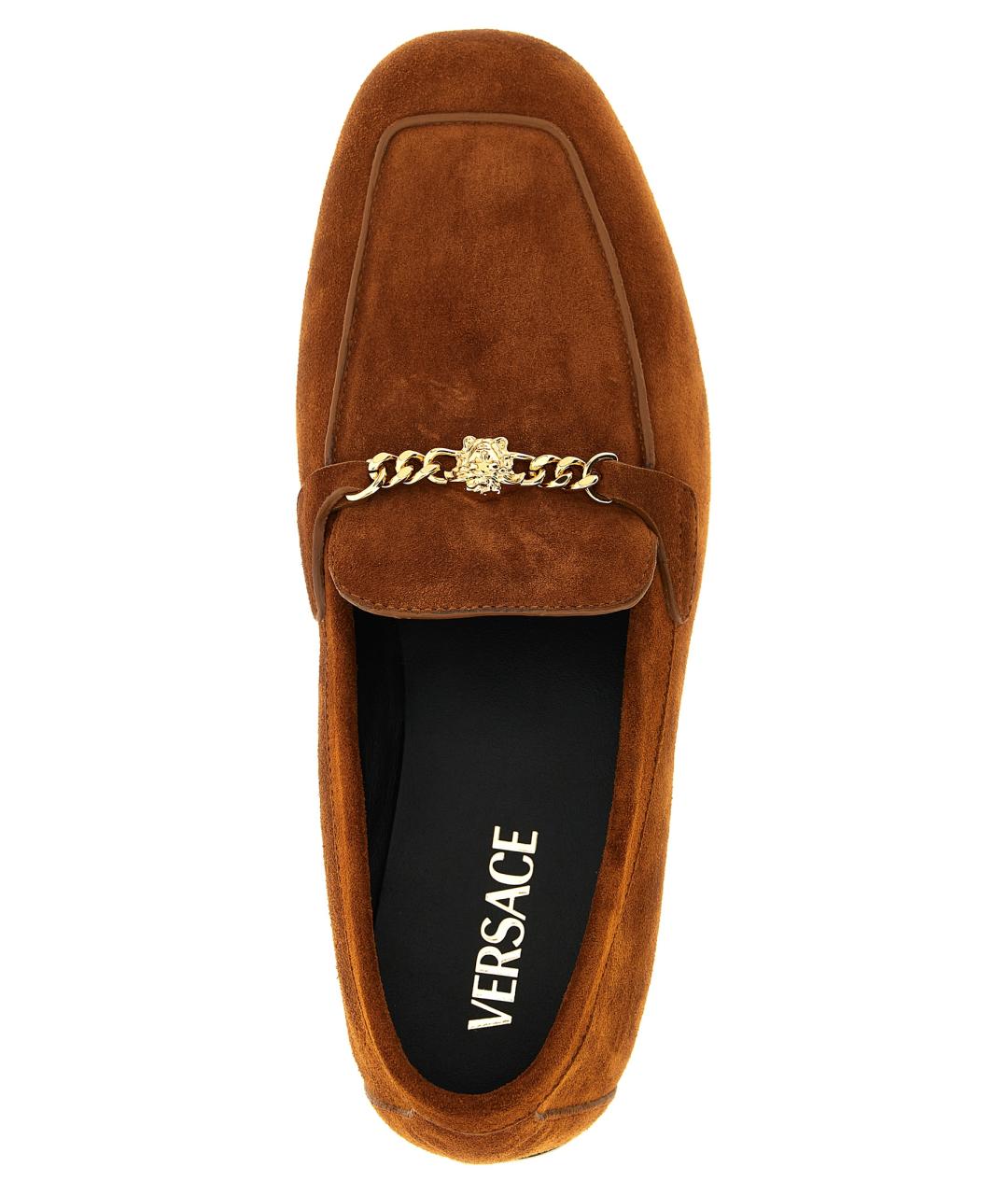 VERSACE Коричневые замшевые лоферы, фото 4