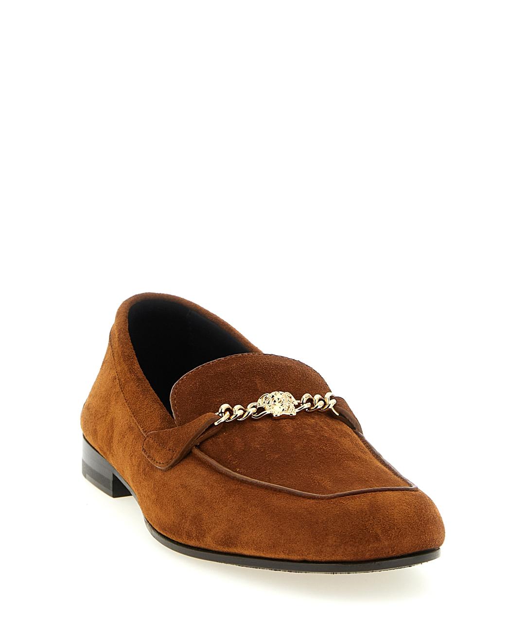 VERSACE Коричневые замшевые лоферы, фото 2