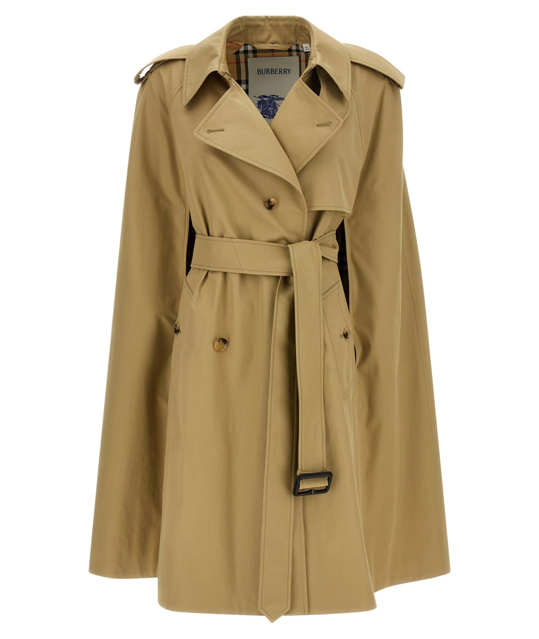 BURBERRY Бежевый хлопковый тренч/плащ, фото 1